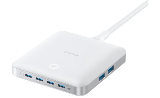 Anker Nano Charging Station, 130W Fast Charging, 6-Port Slim USB C Charger with 4 USB C, 2 USB A Ports, Compact, for iPhone 17, iPad, MacBook, Pixel, Galaxy, Home, Office and Travel - White